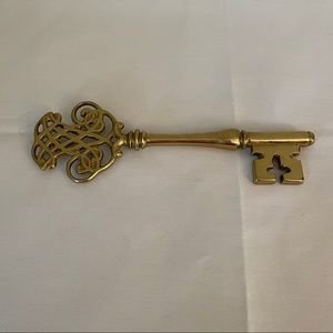 Vintage large brass key decor ornate